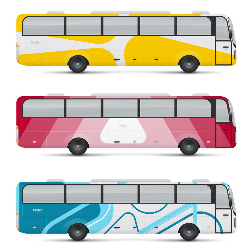 矢量的彩色客车插图