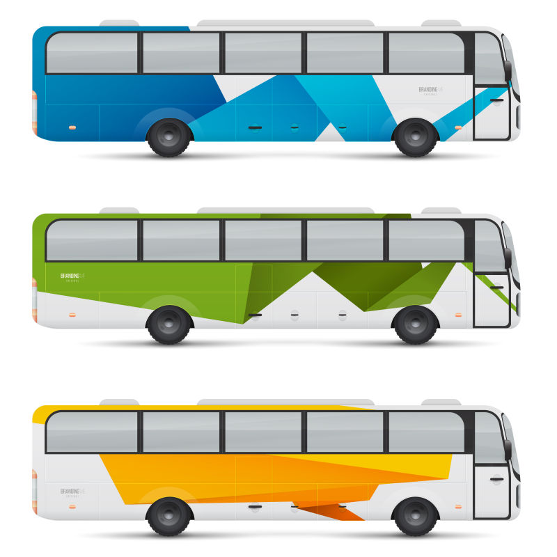 大型客车矢量插图