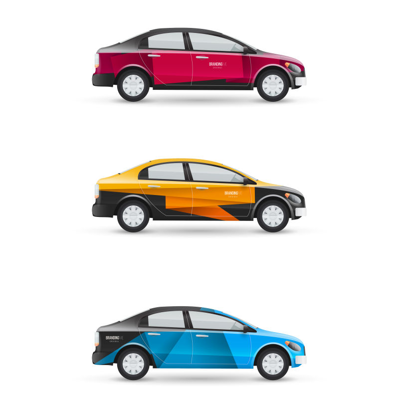 抽象矢量彩色现代汽车设计