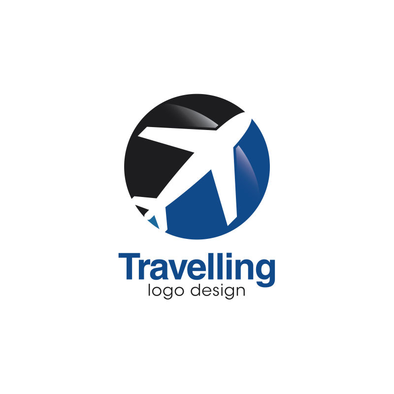 抽象矢量现代全球旅行概念标志设计