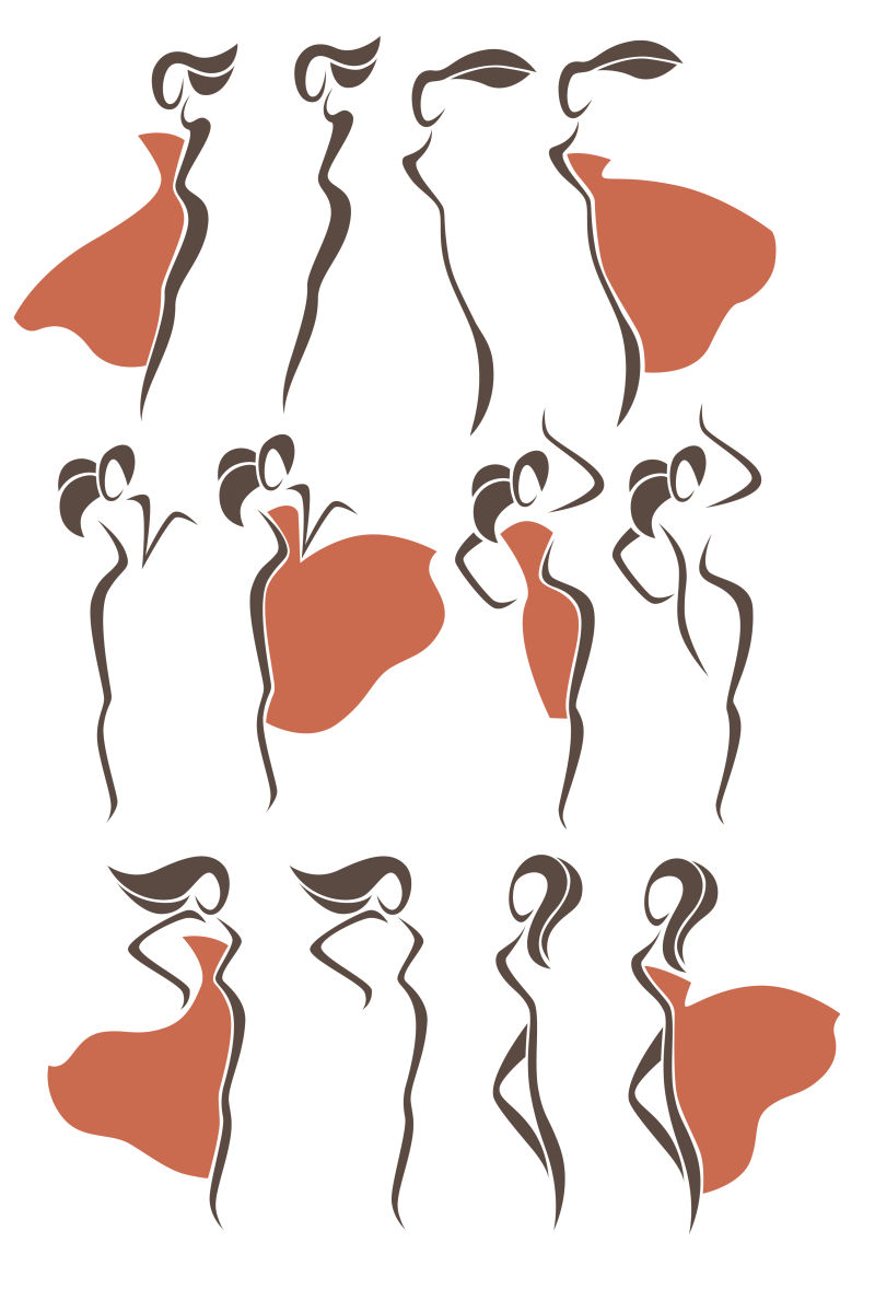 图片 插画 矢量美丽的女人躯干创意插图