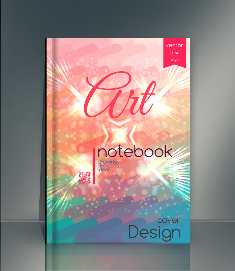 烟花图案书籍封面矢量设计