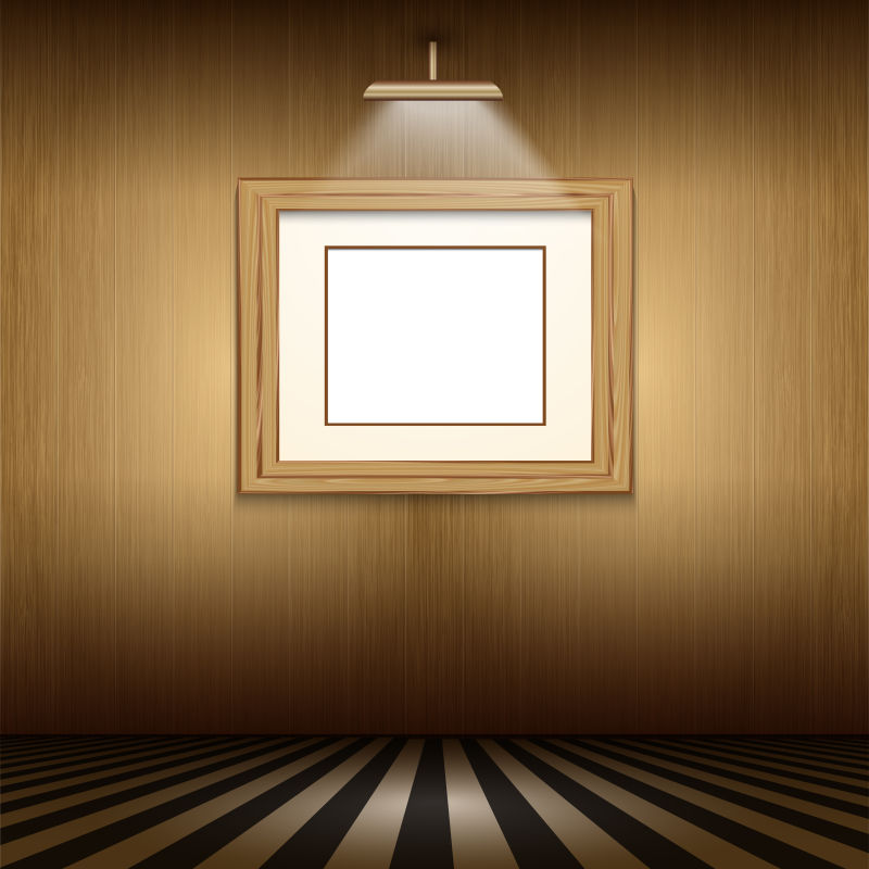 创意矢量聚光灯下的装饰边框设计