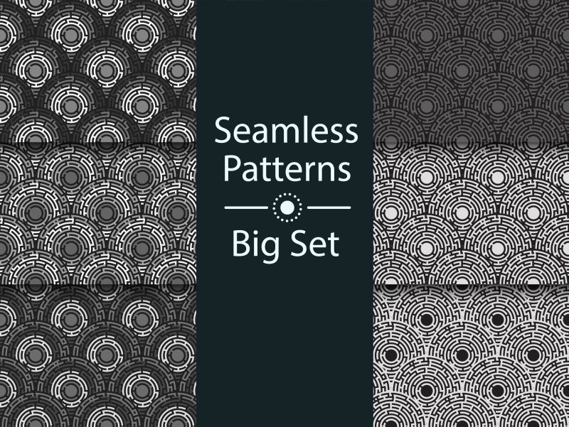 创意矢量单色图形无缝背景