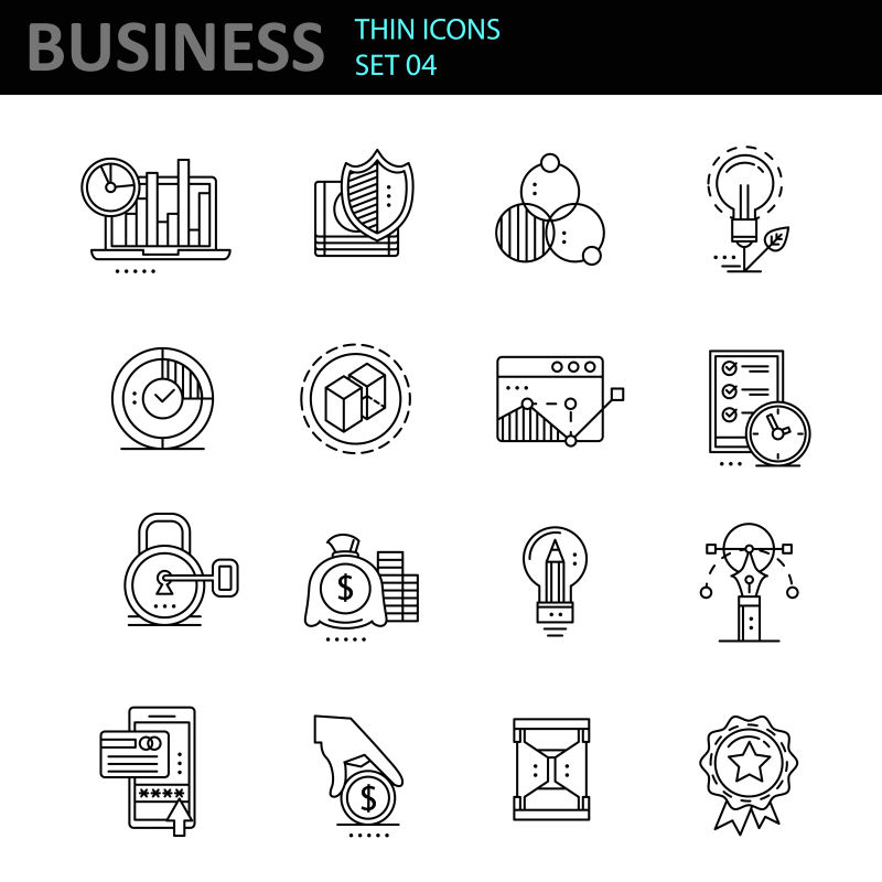 现代商业用矢量图标