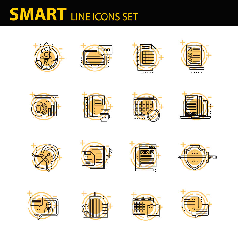 现代黄色商业矢量图标