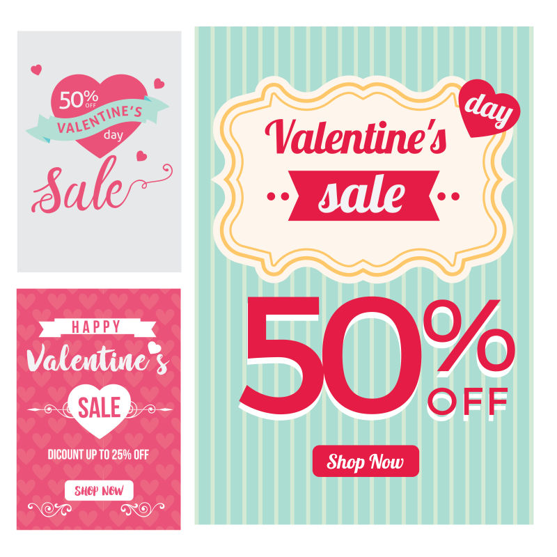 矢量的情人节销售的设计