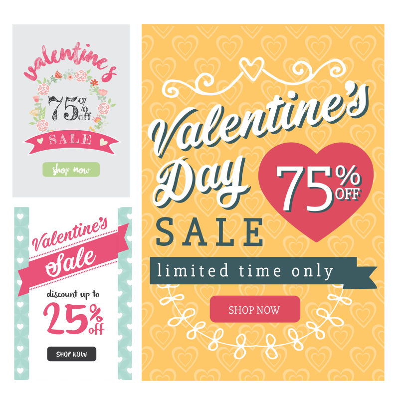 矢量的情人节销售设计