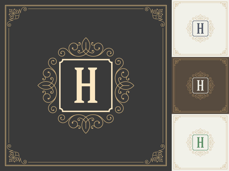 矢量皇家装饰字母logo