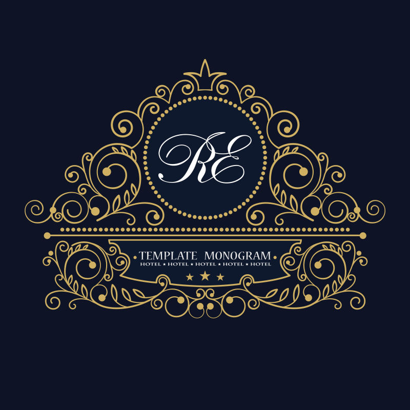 矢量豪华装饰字母logo