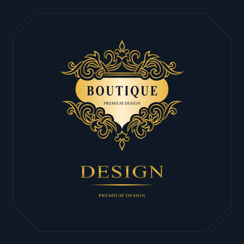 矢量金色的高贵的标志设计