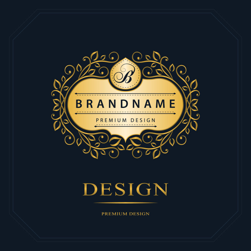 矢量金色的元素装饰标志