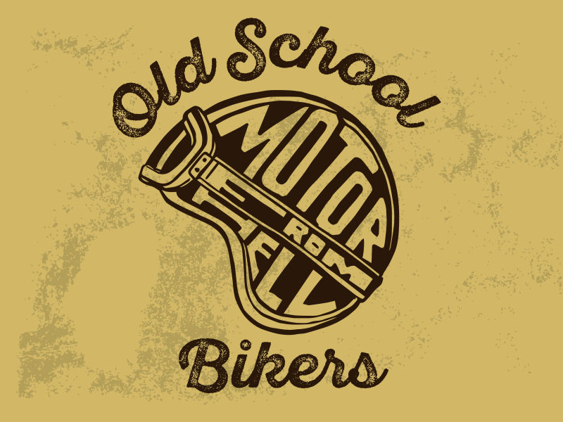 矢量现代摩托车徽章平面设计