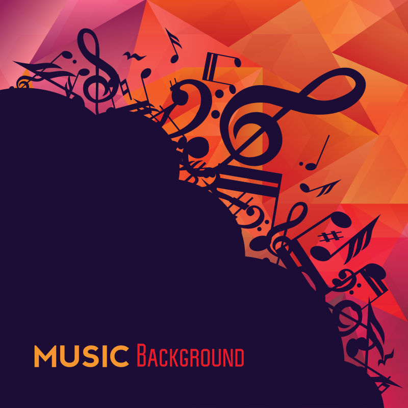 创意矢量音乐元素时尚背景设计