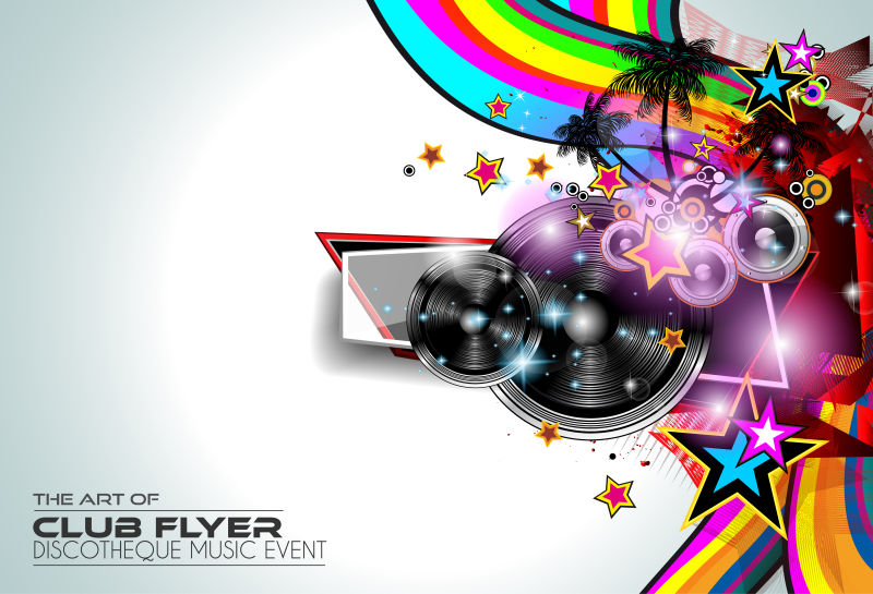 音乐海报插图矢量设计