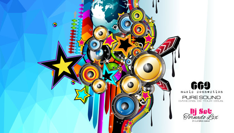 时尚的音乐海报插图矢量设计