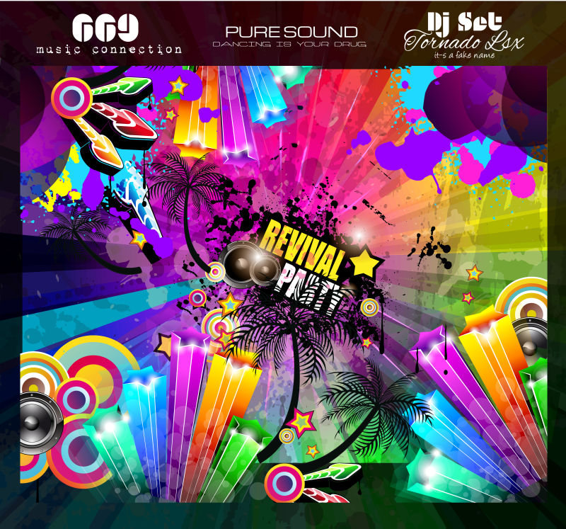 矢量的时尚音乐海报插图