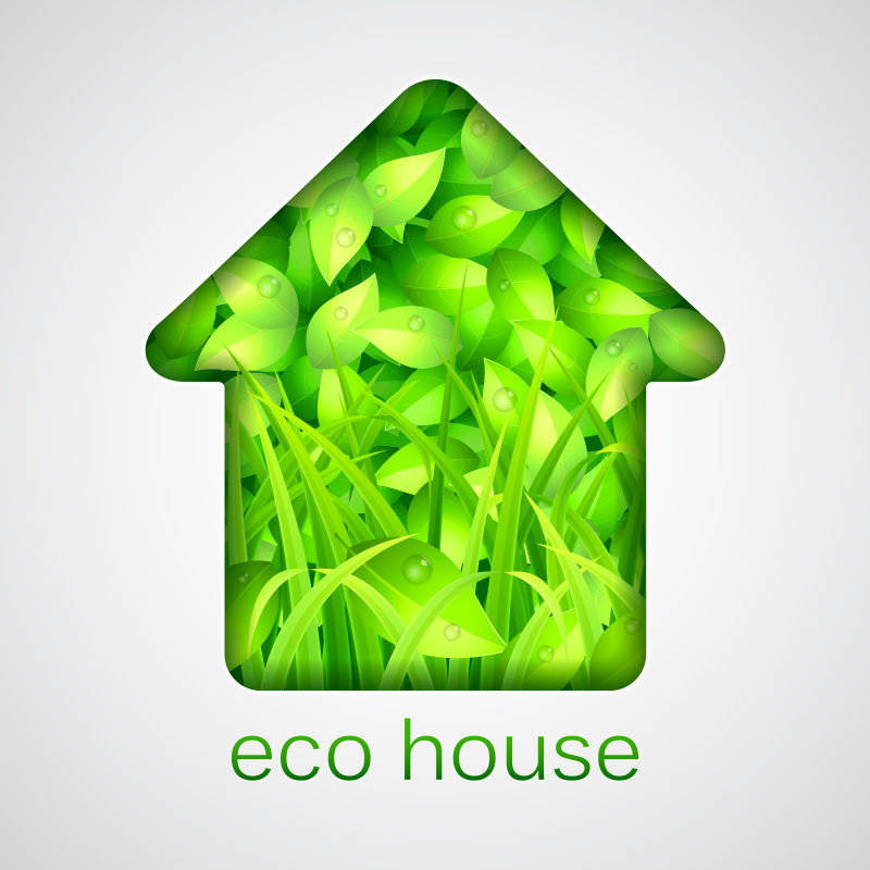 创意矢量生态住宅元素的图标设计