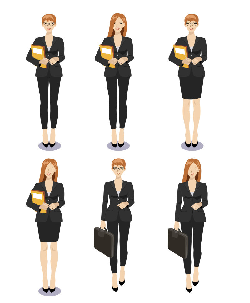 抽象矢量现代商务女性插图设计