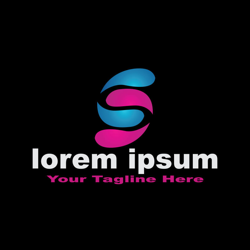 矢量粉色蓝色字母s标志设计