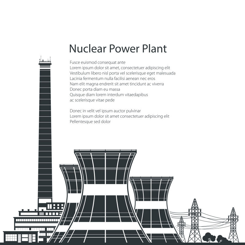 创意矢量核电站插图
