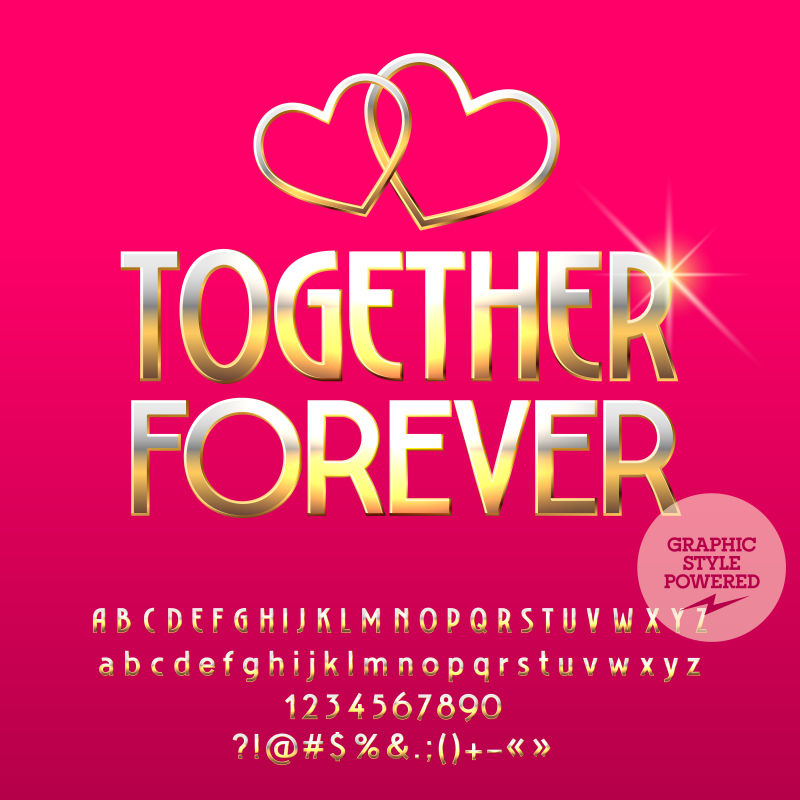 矢量金色有光泽的创意字体设计