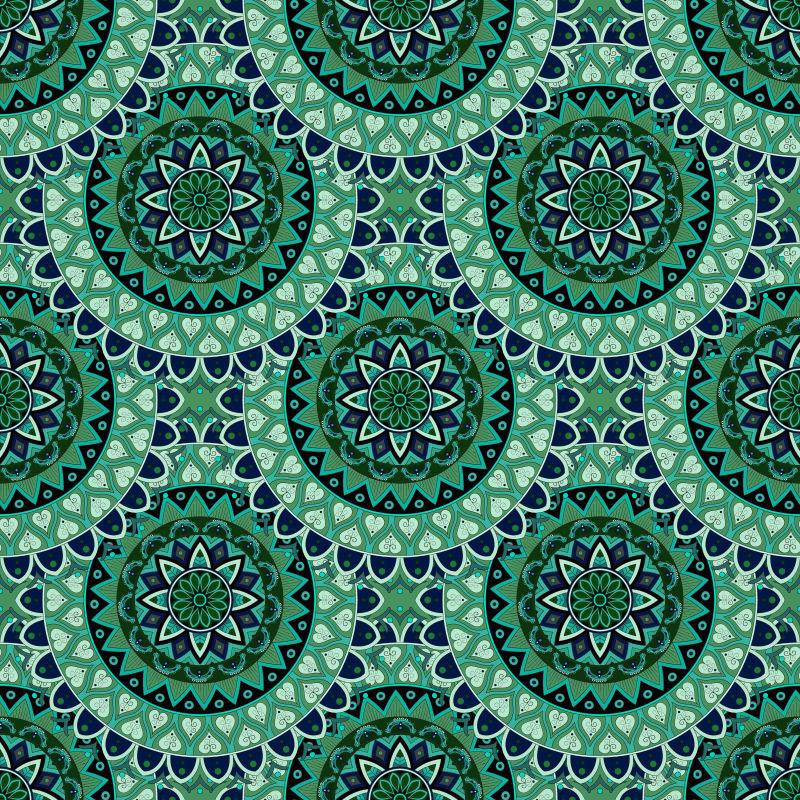 华丽的绿色花卉图案矢量背景