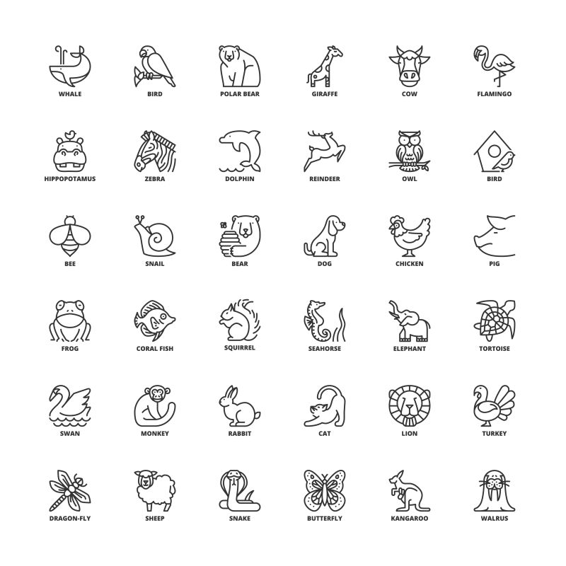 矢量动物图标集