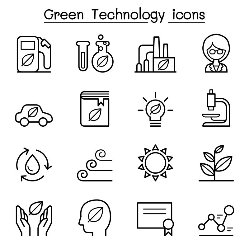 矢量绿色技术图标集