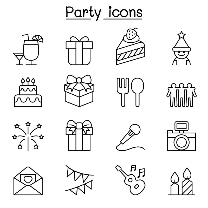 矢量生日派对图标