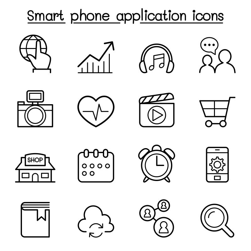 矢量基本智能手机应用图标