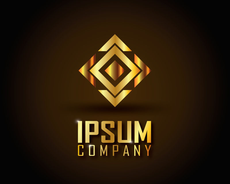 矢量的金色几何形状logo