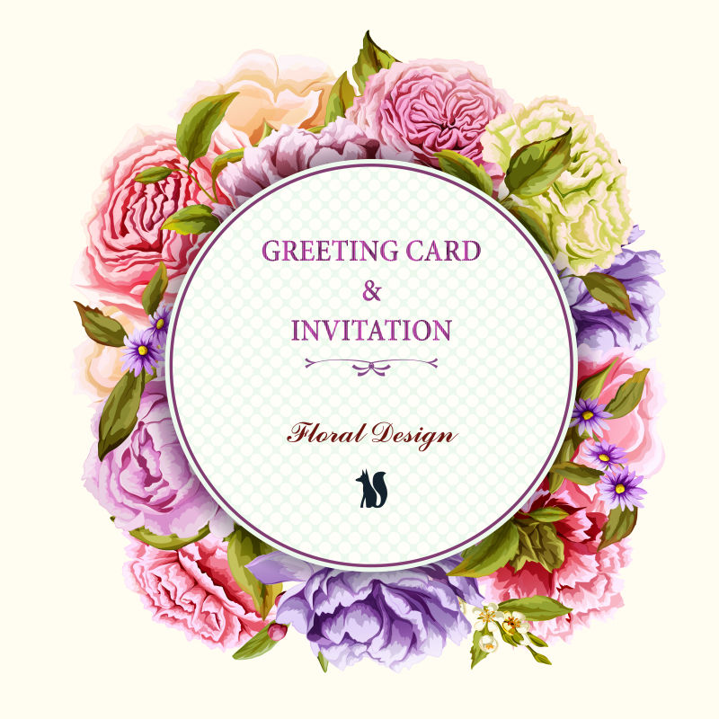 创意矢量美丽花卉元素装饰背景