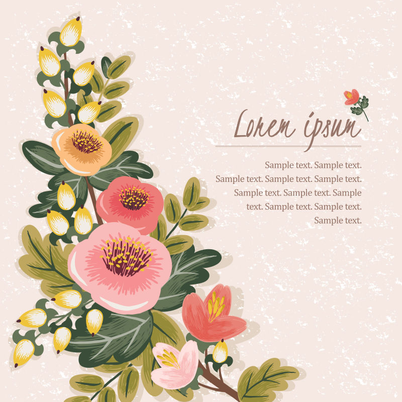 抽象矢量花朵装饰卡片设计