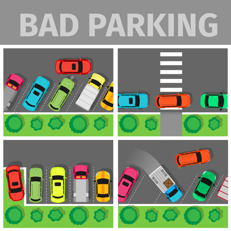 矢量停靠汽车的停车场