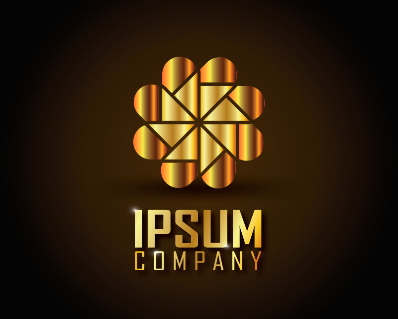 矢量抽象商业金色主题标志设计