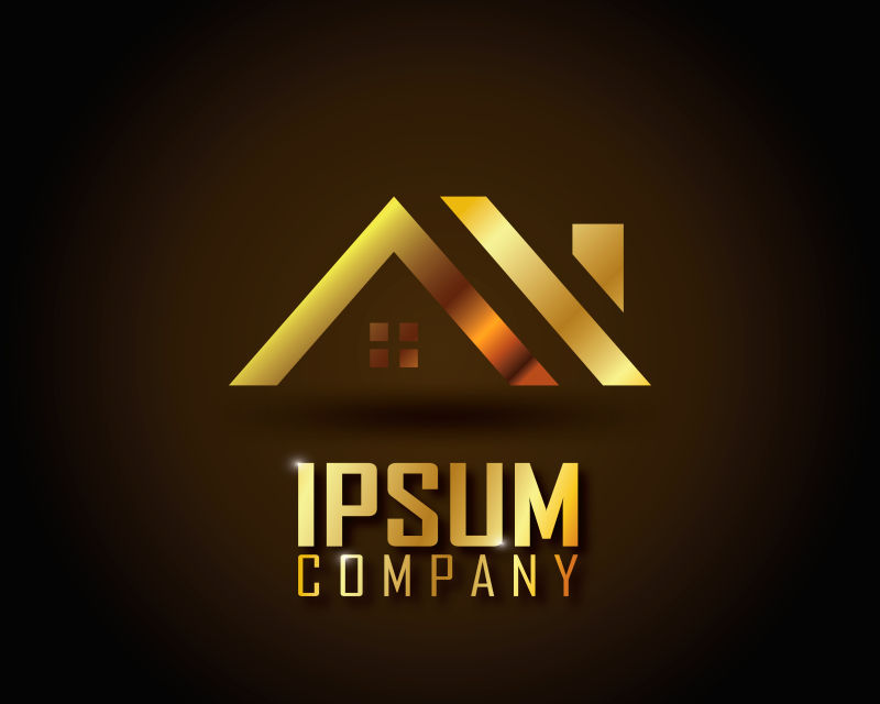 矢量金色建筑标志设计