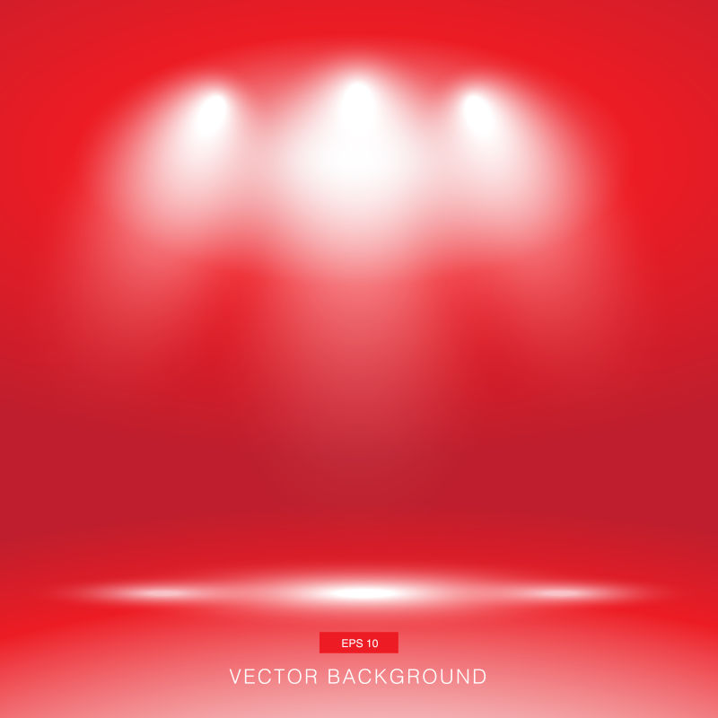 抽象矢量红色空间中的白色柔和灯光背景