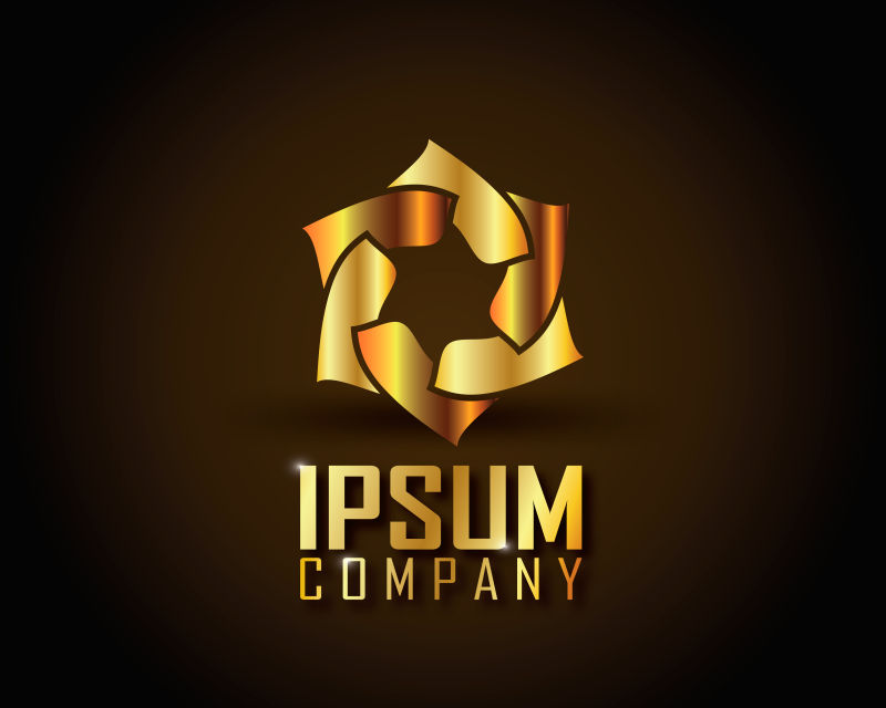 创意的金色螺旋标志矢量设计