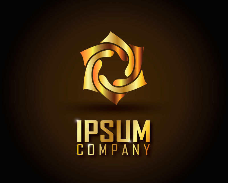 矢量的金色螺旋花纹标志