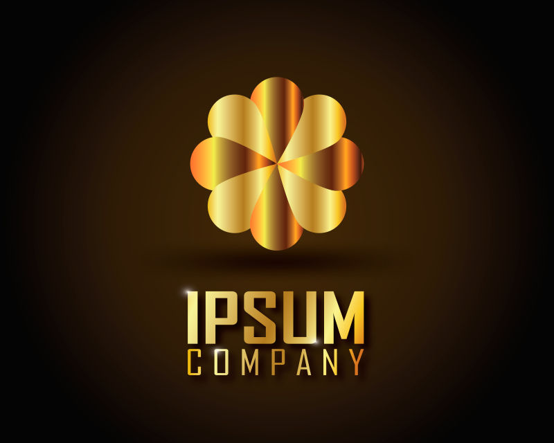 矢量的金色花朵标志