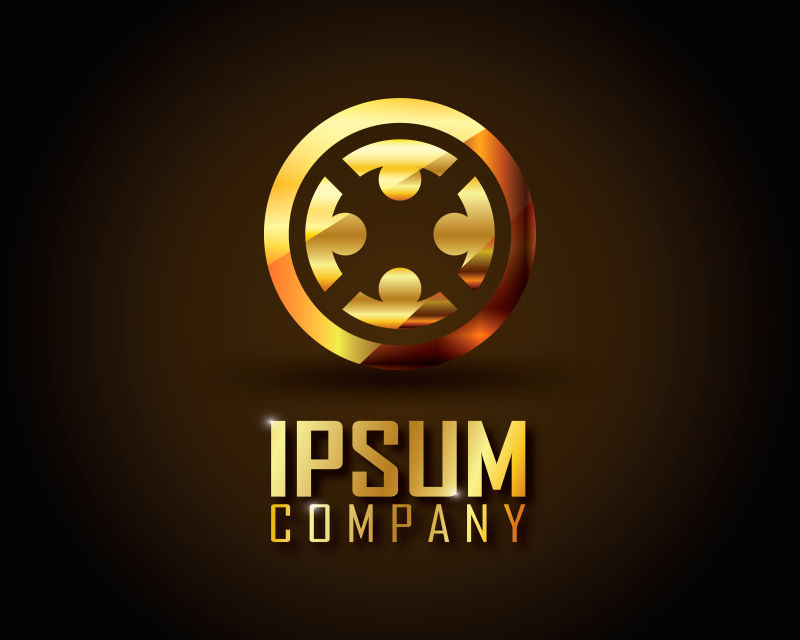 矢量的金色盾牌标志