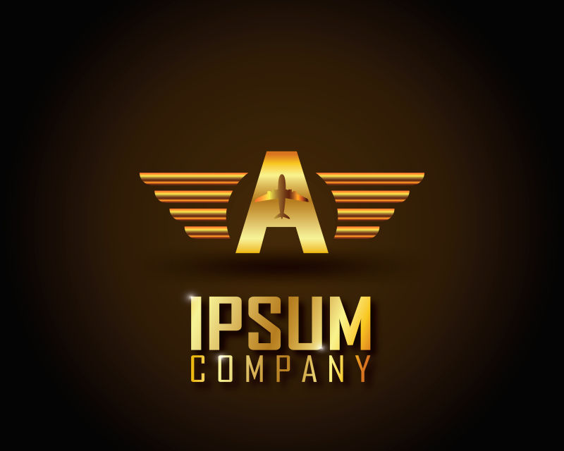 矢量的金色字母标志设计