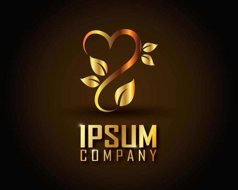 矢量的金色藤蔓标志