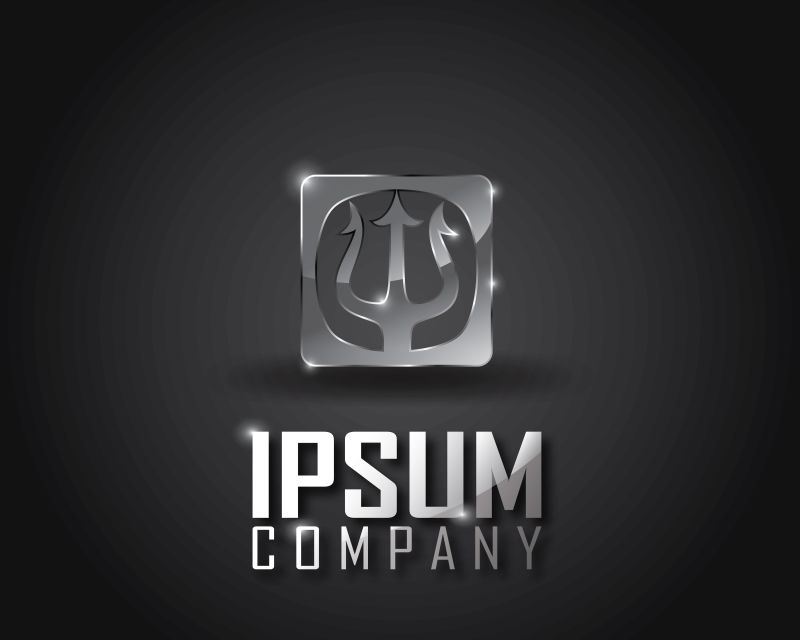 抽象矢量有光泽的武器标志设计