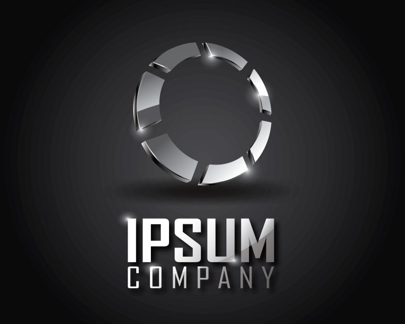 创意矢量现代圈形有光泽的标志设计