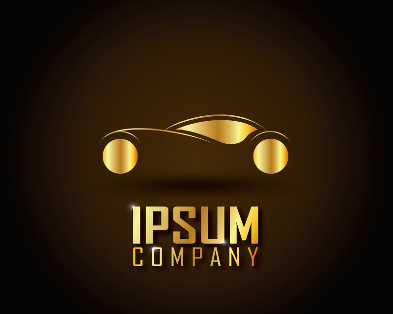矢量的金色汽车标志