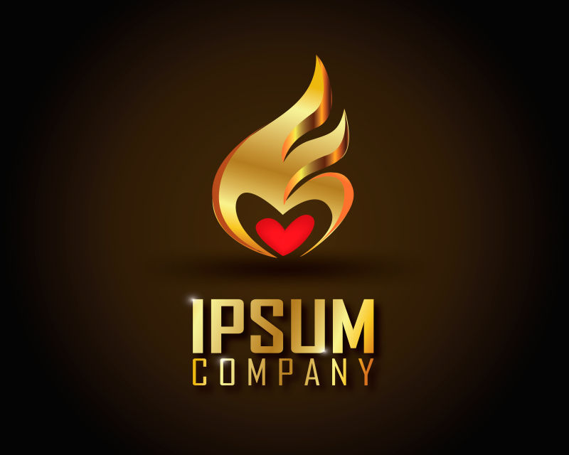 矢量的金色火焰标志设计