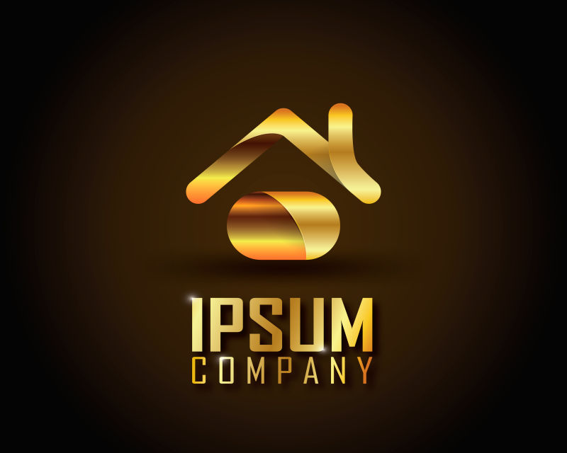 矢量的抽象金色房屋标志