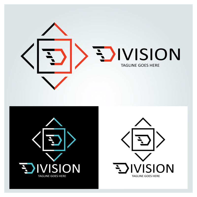 抽象矢量现代视觉标志设计